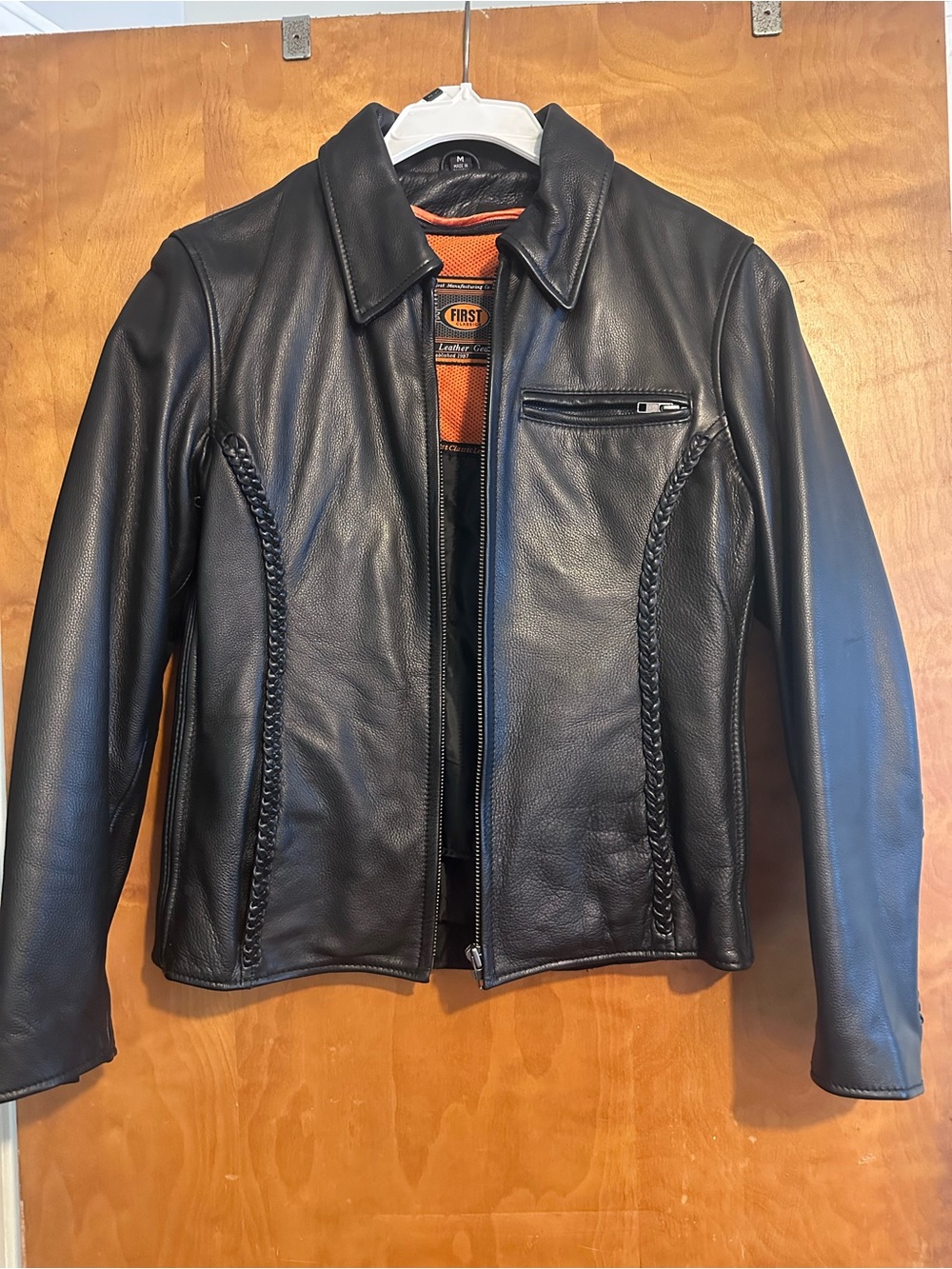 Women’s (M) Black Leather Motorcycle Jacket